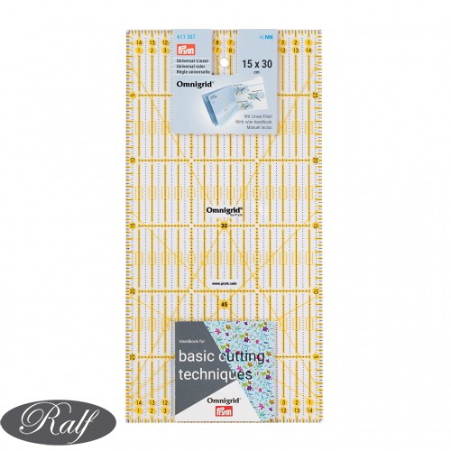 Rigla 15 x 30 cm - rigle pentru Patchwork si Quilt gradate in cm - Prym 611307